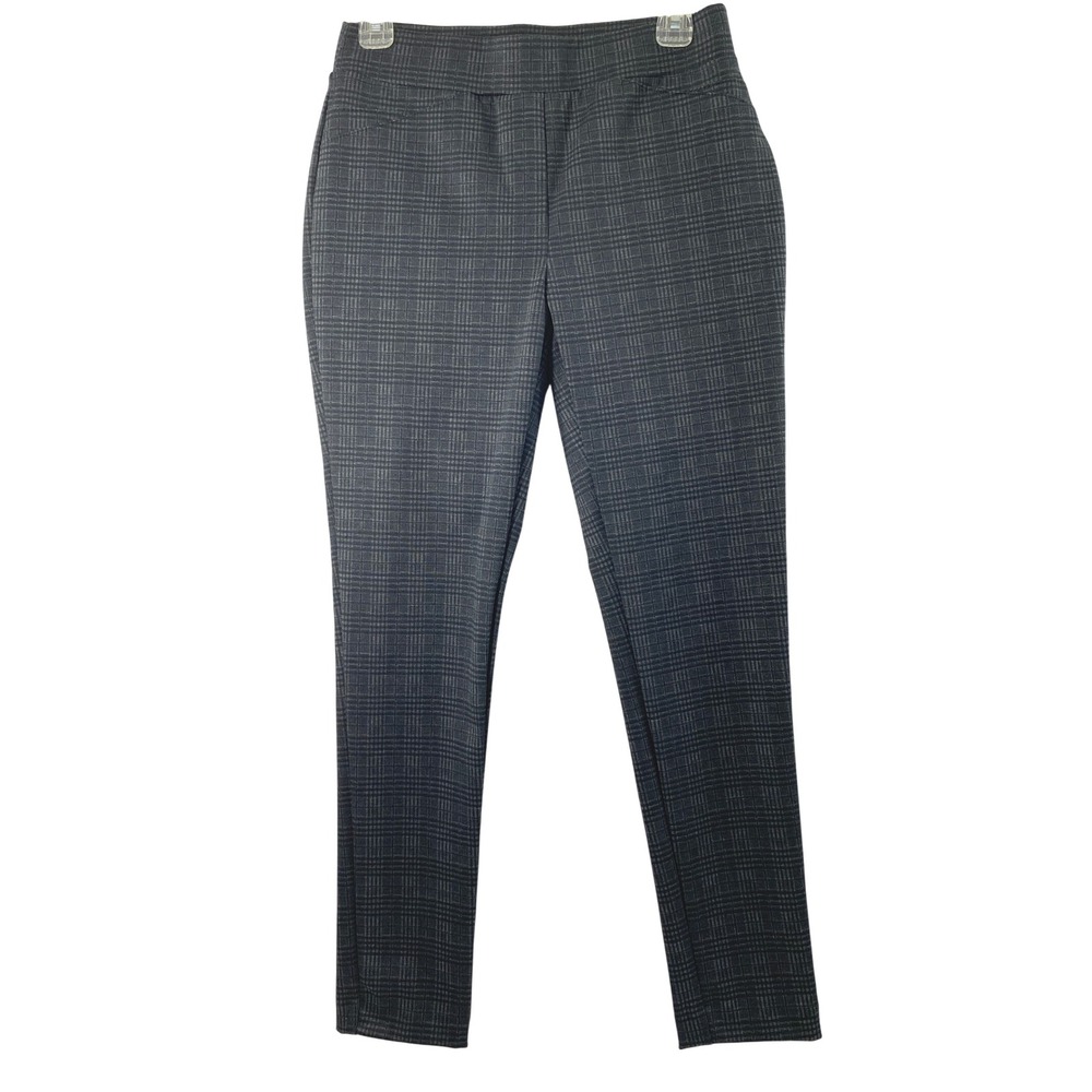 Calvin Klein Pants Womens Size 4 Black Gray Plaid Dark Academia Preppy Pull On